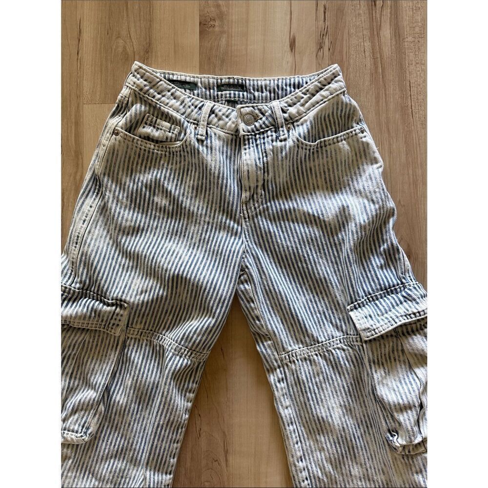 wild fable Striped Cargo Jeans in Light Blue and White - Picture 2 of 5